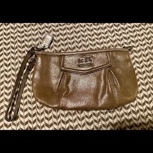 Coach Wristlet Gold Shimmer Sparkle